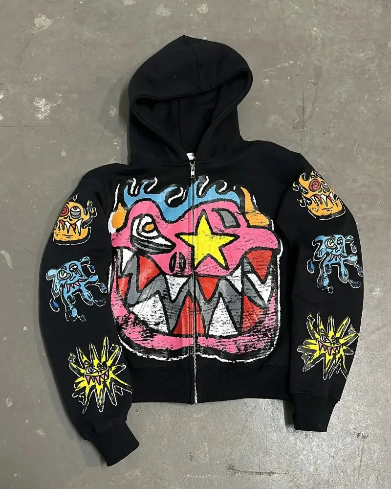 Graphic (Monster) Zip-Up Hoodie