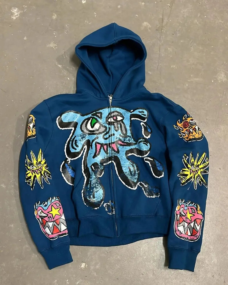 Graphic (Monster) Zip-Up Hoodie