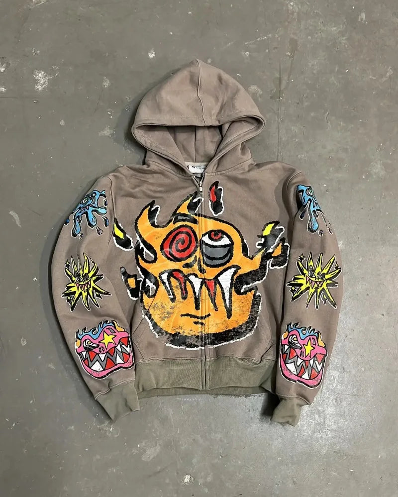 Graphic (Monster) Zip-Up Hoodie